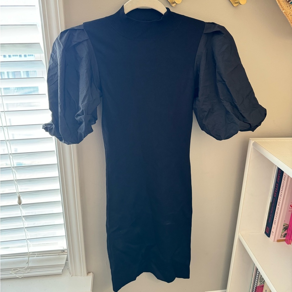 Forever 21 Ribbed Bodycon Puff Sleeve Dress